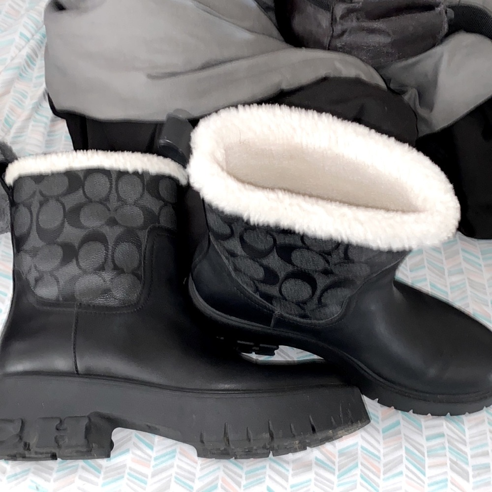 Black leather boots